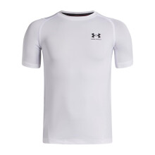 Maglietta a maniche corte Under Armour HeatGear per ragazzi, (101) Bianco / Nero, Grande