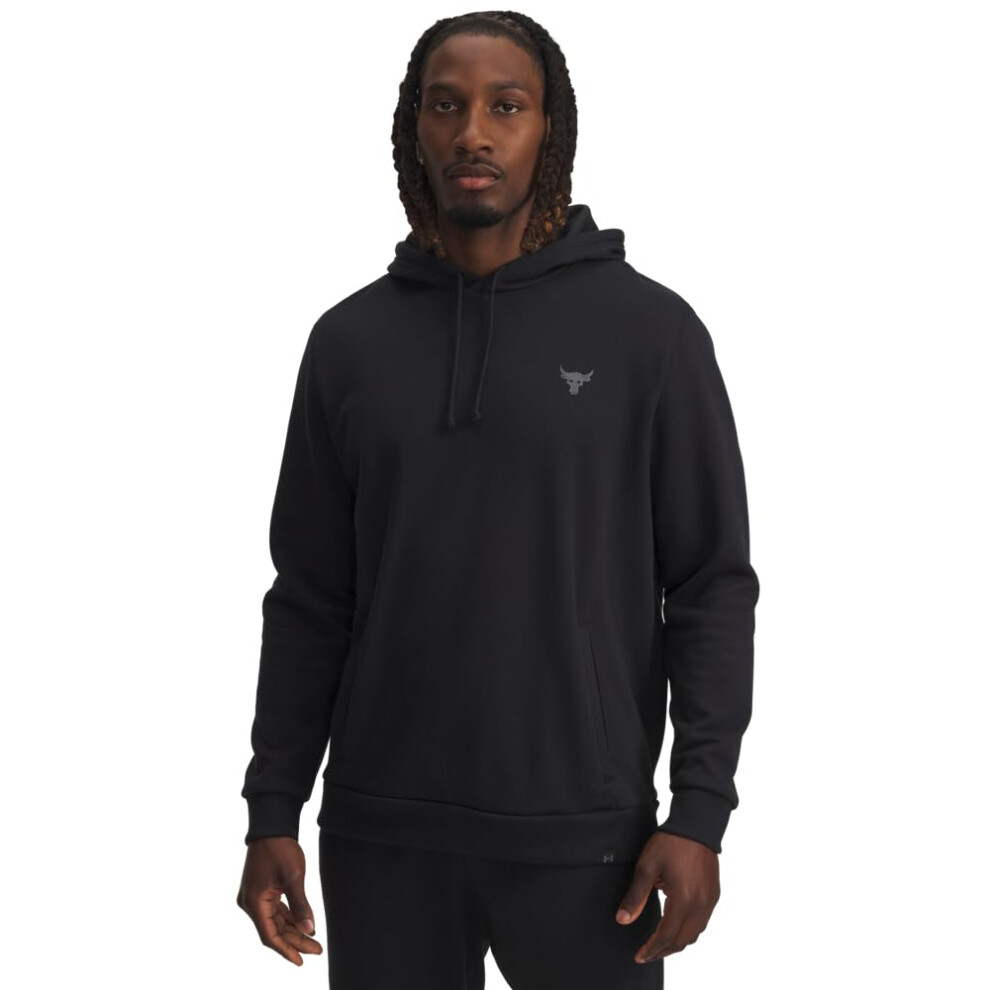 Under Armour Men's Project Rock Rival Fleece Hoodie, (001) / / Castlerock, X-Large Black
