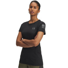 Under Armour Damernas Freedom Flag T-shirt, (001) Svart / Castlerock, Large