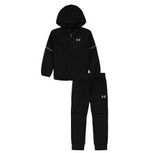 Set Felpa con Cappuccio Under Armour per Ragazzi, Zip Completa e Pantaloni in Fleece, Nero DK, 2T