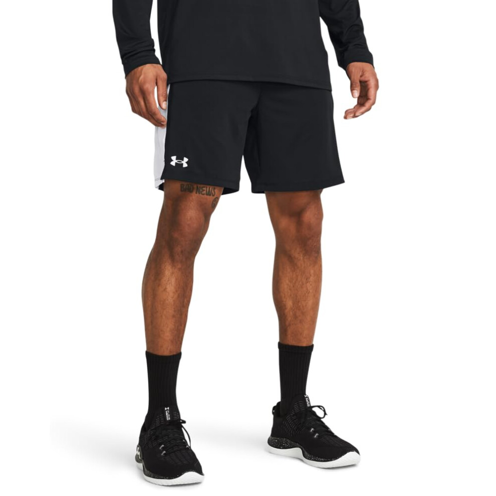Under Armour Men's Train Stretch 2.0 Shorts, (001) Black/White/White, X-Large