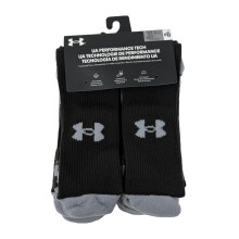 Calze da uomo UA Performance Tech imbottite Crew - 6 Paia (US, Alpha, Large, Regular, Nero/Nero/Nero)