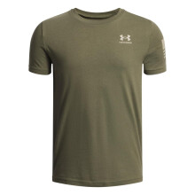 Maglietta a maniche corte Under Armour Boys' Freedom Flag, Verde OD Marino / Sabbia Deserto, Grande