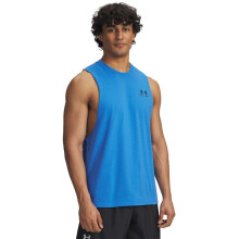 T-shirt Under Armour Uomo Sportstyle con Cut-Off e Logo a Sinistra, (402) Blu Atlantis / Nero, Grande