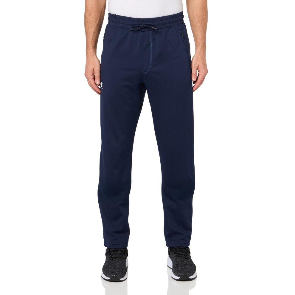 Under Armour Men's Sportstyle Brawler Pants, (410) Midnight Navy / / White, Large Blue,White