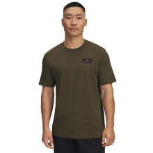 T-Shirt Maniche Corte Under Armour Project Rock, Verde Esplorazione / Arancio, Grande