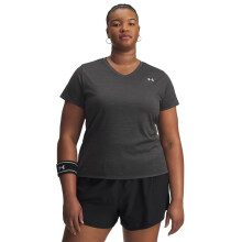T-shirt V Neck a Maniche Corte Velocity Twist Donna Under Armour, (001) Nero / Argento Metallico, Media