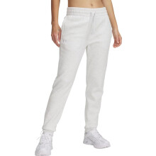 Under Armour, Pantaloni Jogging Fleece Donna, Grigio Distanza/Bianco, Taglia: Piccola, Lunghezza: Normale