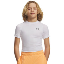 Maglietta a maniche corte Under Armour HeatGear per ragazzi, (101) Bianco/Nero, X-Small