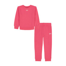 Under Armour Pigepige 2-delt Fleece Sweatshirt og Bukser Sæt, Blød & Behagelig, Super Pink Rival, 2T