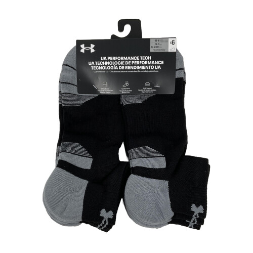 Under Armour Under Armour Men's UA Performance Tech Cushioned Low Cut Socks - 6 Pack (US, Alpha, X-Large, Regular, Black)