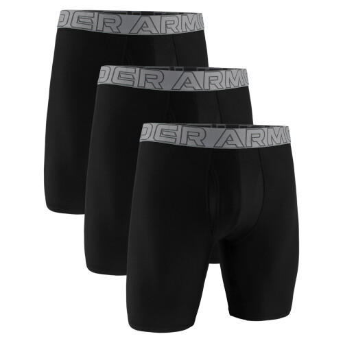 Under Armour Under Armour Intimo Uomo Performance Tech- Solid 9" 3pk, Nero/Acciaio W/Castlerock, 4XL