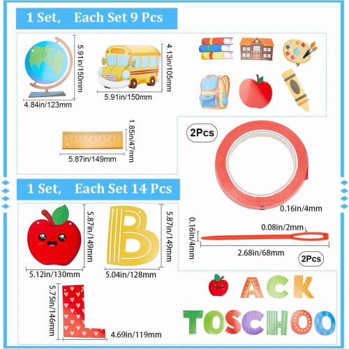 23-Piece Back to School Paper Decorations Set 1