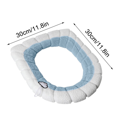Tvåfärgat stickat toalettsitsöverdrag med handtag, 1-pack 1