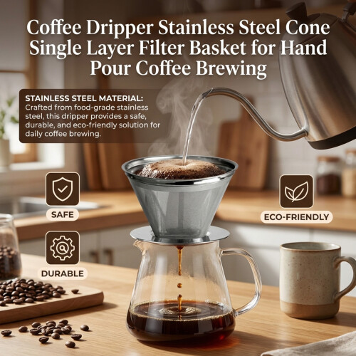 (Small) Stainless Steel Single Layer Coffee Dripper 2