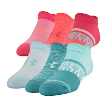 Chaussettes sans couture Under Armour Essential 2.0 légères pour jeunes, 6 paires, turquoise néo/assorties, taille S