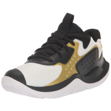 Under Armour Unisex Peuters Jet '23, (100) Wit/Zwart/Goud, 13, VS