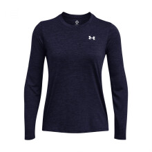 Under Armour Kvinders Tech Twist Langærmet Crew, (410) Midnight Navy / Hvid, Medium