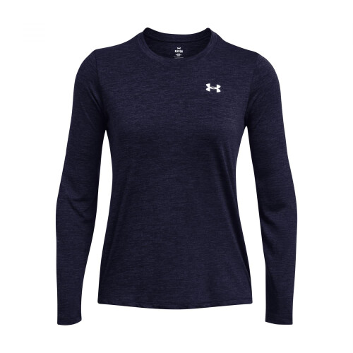 Under Armour Under Armour Dames Tech Twist Lange Mouw Crew, (410) Midnight Navy / / Wit, Medium