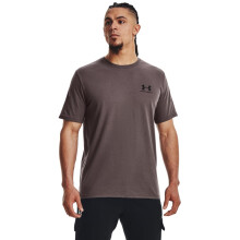 Under Armour Mannen Sportstyle T-shirt met Korte Mouwen Links op de Borst, (057) Ash Taupe / Zwart, X-Small