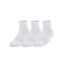 Calcetines de Entrenamiento Unisex-Adultos Under Armour 3 Paquetes, (101) Blanco/Negro, Grande