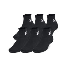 Under Armour Unisex-Adult Träningsstrumpor i Bomull, 3-pack, (002) Svart/Svart/Vit, Medium