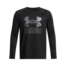 Under Armour Drenge Tech Hybrid Print Fill Langærmet, (005) Sort / Mod Grå, Lille
