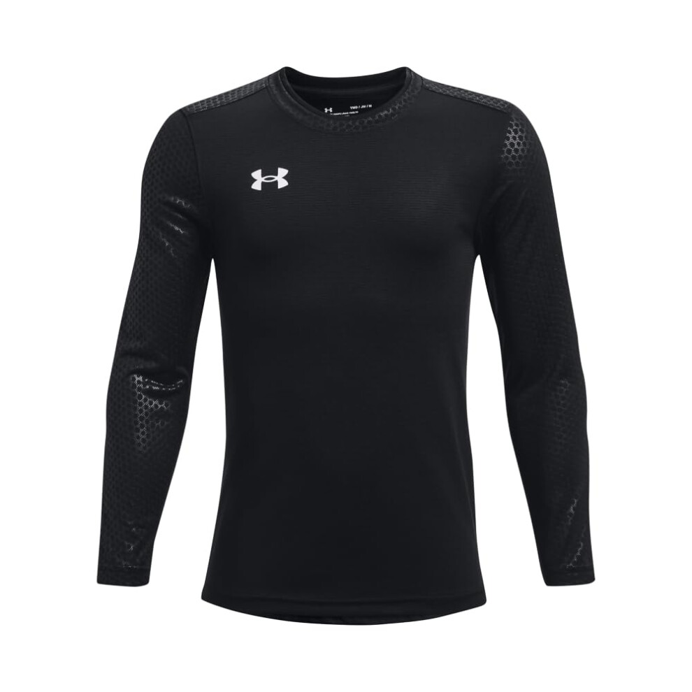 Under Armour Boys Wall Goalkeeper Jersey, Black (001)/White, X-Large
