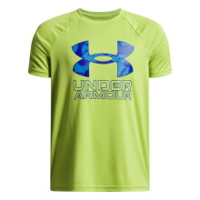 Under Armour Drengetek Hybrid Print T-Shirt, (326) Green Vibe / Royal, Large