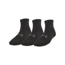 Under Armour Dames Play Up Quarter Sokken 3-Pack, (001) Zwart/Zwart/Castlerock, Medium