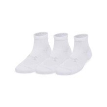 Under Armour Dames Play Up Kwart Sokken 3 Pack, (100) Wit/Wit/Halo Grijs, Klein
