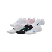 Under Armour Unisex Essentiële No Show Sokken 6 Pack, (104) Wit/Halo Grijs/Zwart, Groot