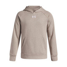 Sudadera con capucha Rival Fleece para niños Under Armour, (203) Timberwolf Taupe / Blanco, Mediana