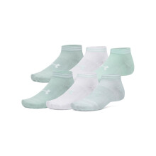 Under Armour Unisex Essentiële Lage Sokken 6 Pack, (477) Enamel Blauw/Wit, Groot