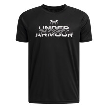 Under Armour Drengetek Split Wordmark T-Shirt, (004) Sort / Hvid, X-Small