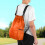 Waterproof Drawstring Backpack Orange 41x34x13cm Travel Storage Bag 4