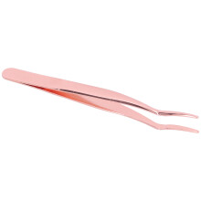 Curved Stainless Steel Eyelash Tweezer for False Lashes, Rose Gold, 13.1cm