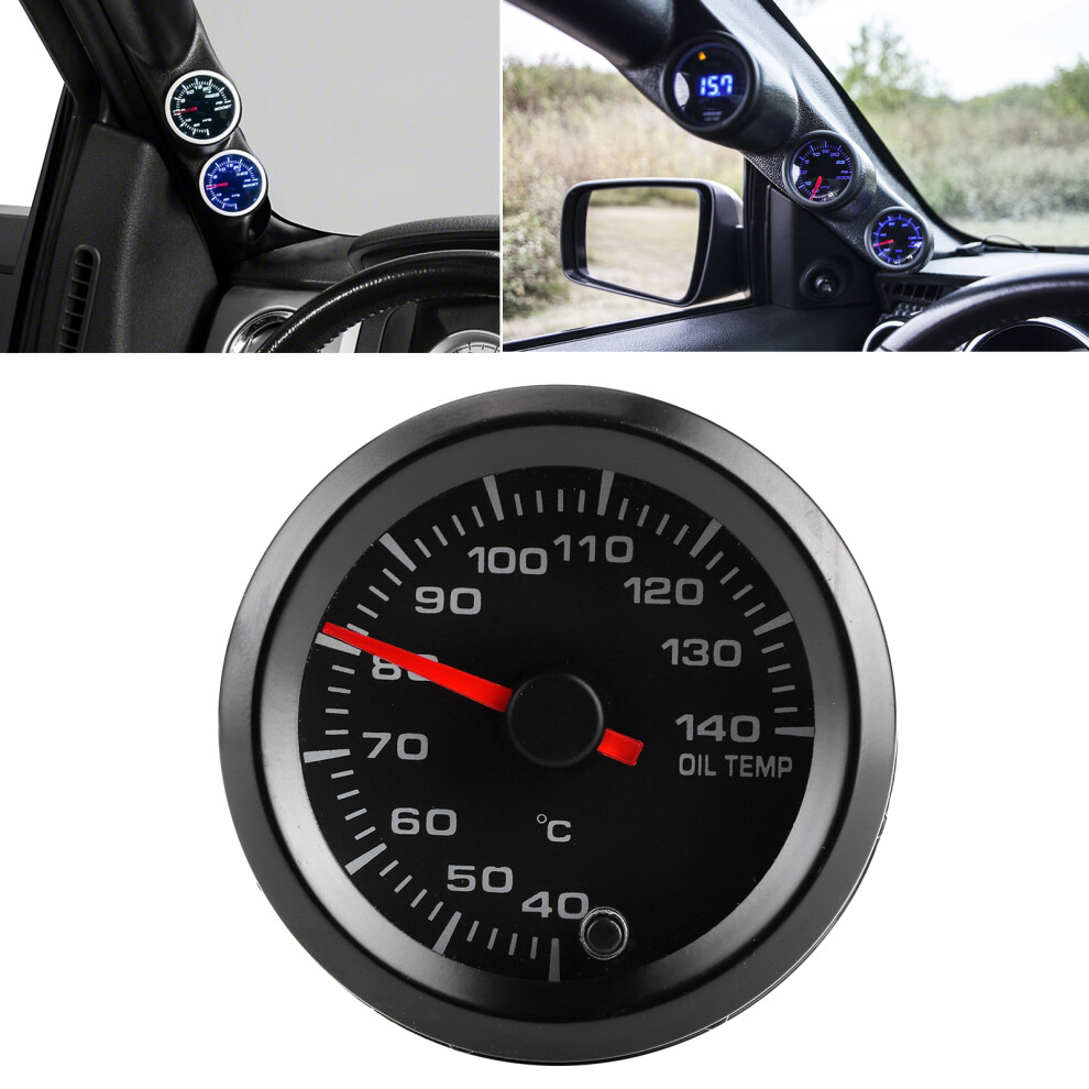 2In 12V Oil Temp Gauge 40-140 7-Color Backlight, 52Mm Universal 4631391469372