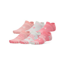 Under Armour Unisex Essential No Show Socks 6 Pak, (601) Bittersweet Pink/Stone, Large