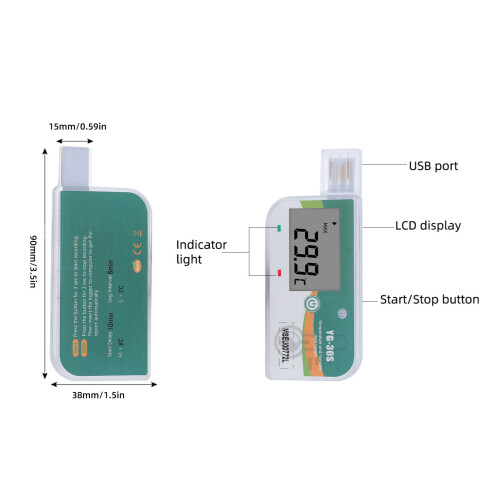 180 Days USB Temp & Humidity Data Logger IP67 - 35,000 Points 1