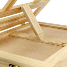 Portable 4 Adjustable Gears Drawer Style Beech Tabletop Easel Burlywood Portable Art Case for Beginners & Adults