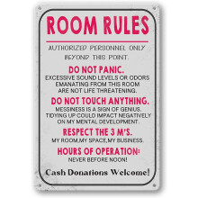 Vintage Metal Tin Sign "Girl Room Rules" – Retro Funny Wall Art Decor, 8x12 inch Aluminum Plaque for Bedroom, Living Room – Compatible with Home