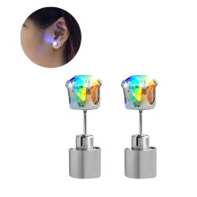 LED Light-Up Stud Earrings, Glowing Diamond Crown Pendant – Multicolor, Compatible with Parties, Weddings, Birthdays, Night Out, Disco & Festivals