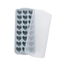 Heart Shaped Ice Cube Trays - Silicone Heart Ice Cube Tray with Lid,Heart Shaped Ice Cube Molds,Small Heart Ice Tray Silicone,Easy to Remove(Blue)