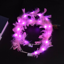 1/5 PC LED Feather Headband Light up Angel Wreath Headband Flower for Women Wedding Carnival Birthday Valentine's Day Party Gift