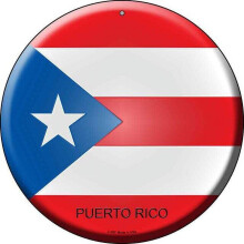 Puerto Rico Flag Round Circular Novelty Metal Sign Home Garage Wall Decor Size: 12 x 12 inch