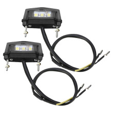 Motorcycle License Plate Light Black 2 Pcs