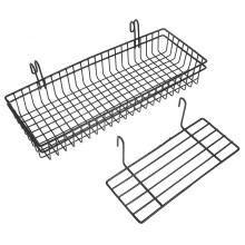 Wire Hanging Baskets Hanging Wall Basket Organizer Iron 2Pcs Black