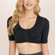Tao Overarm Shaper Postoperativ Slimmer Kompressionsærmer Holdningskorrigerende Toppe Shapewear til Kvinder Plus Size Sort2XL