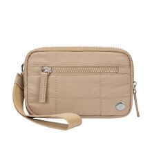 Second Generation Outdoor Sports Convenience Bag Nylon Quilted Wristlet Wallet with ID Window and Triple Zipper Security